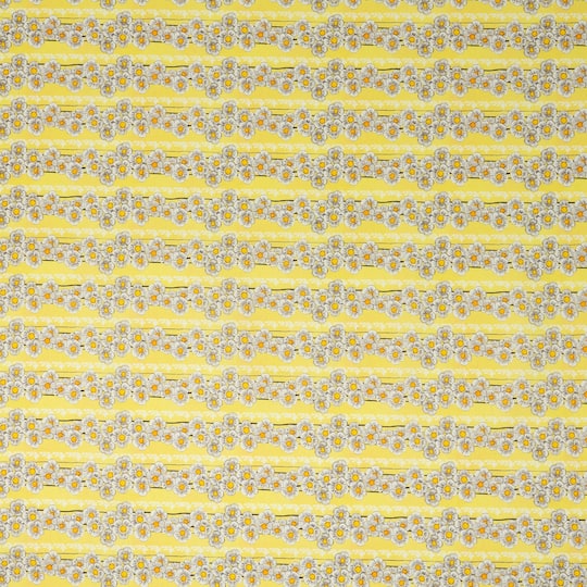Stitch & Sparkle Maries Picnic Collection Light Yellow Daisy Fabric